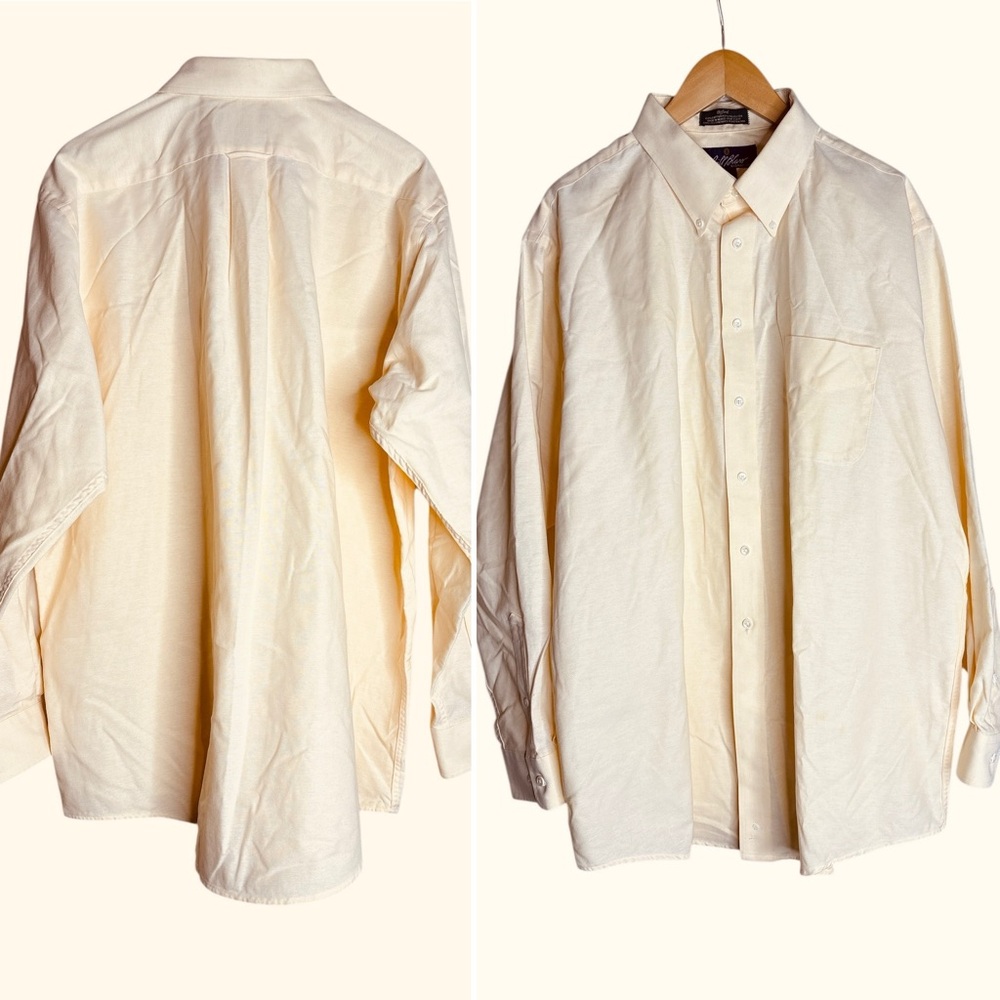 Button-Up Shirt Size 18 Bill Blass Signature pale yellow